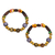 Beaded stretch bracelets, 'Revealing Beauty' (pair) - Beaded Stretch Bracelets from Ghana (Pair)