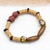 Stretch-Armband aus Holz und recyceltem Glasperlen - Perlen-Stretch-Armband mit Holz und recyceltem Glas