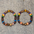 Wood and recycled glass beaded stretch bracelets, 'Eco Reverence' (pair) - Wood and Recycled Glass Stretch Bracelets (Pair)