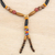 Wood and recycled glass beaded Y-necklace, 'Vital Beauty' - Wood and Recycled Plastic Beaded Y-Necklace from India