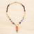 Y-Halskette aus Holz und recycelten Glasperlen - Y-Halskette aus Holz und bunten Perlen aus recyceltem Glas