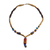 Y-Halskette aus Holz und recycelten Glasperlen - Y-Halskette aus Holz und bunten Perlen aus recyceltem Glas