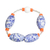 Beaded stretch bracelet, 'Eco Senam' - Blue and Orange Recycled Bead Bracelet