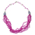 Recycled glass beaded torsade necklace, 'Pink Yram' - Pink Recycled Glass Beaded Torsade Necklace