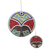 Recycled plastic beaded wood ornaments, 'Ashanti Beauty' (pair) - Recycled Plastic Beaded Wood Ornaments from Ghana (Pair) (image 2a) thumbail