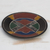 Placa decorativa de madera - Colorido plato decorativo de madera de Sese fabricado en Ghana