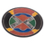 Wood decorative plate, 'Colorful Cross' - Colorful Sese Wood Decorative Plate Crafted in Ghana