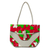 Cotton tote, 'Ivy Leaves' - Faux Leather Accented Leaf Motif Cotton Tote from Ghana