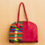 Bowlingtasche aus Baumwolle mit Kunstlederakzent - Bowlingtasche aus Baumwolle mit Erdbeer-Kunstlederakzent