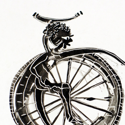 'Yo también amo mi bicicleta': pintura expresionista firmada de ciclistas de Ghana