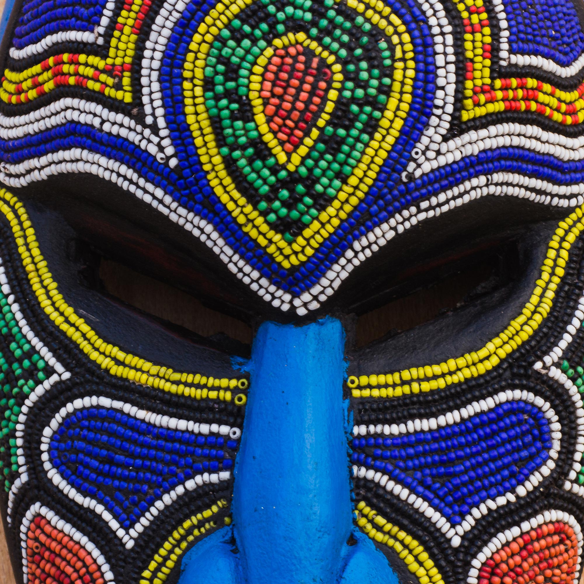 Unicef Market Recycled Plastic Beaded African Wood Mask From Ghana Beaded Love