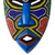 Máscara africana de madera con cuentas - Máscara de madera africana con cuentas de plástico reciclado de Ghana