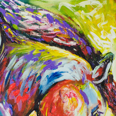 „Majestätisches afrikanisches Pferd“. - Afrikanische Pferde-Expressionistische Malerei aus Ghana
