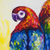 'Love Among Birds' - Signed Expressionist Painting of Two Macaws from Ghana