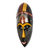 African wood mask, 'Face of Greatness' - Colorful Aluminum Accented African Wood Mask from Ghana (image 2c) thumbail
