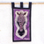 Batik cotton wall hanging, 'Giraffe II' - Signed Batik Cotton Giraffe Wall Hanging in Purple thumbail