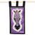 Batik cotton wall hanging, 'Giraffe II' - Signed Batik Cotton Giraffe Wall Hanging in Purple