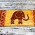 Camino de mesa batik de algodón - Camino de mesa de algodón batik con temática de elefantes de Ghana