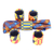 Cotton and recycled plastic napkin rings, 'Kente Hospitality' (set of 4) - Four Kente-Themed Cotton and Recycled Plastic Napkin Rings thumbail