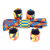 Cotton and recycled plastic napkin rings, 'Kente Hospitality' (set of 4) - Four Kente-Themed Cotton and Recycled Plastic Napkin Rings (image 2b) thumbail