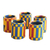 Cotton and recycled plastic napkin rings, 'Kente Hospitality' (set of 4) - Four Kente-Themed Cotton and Recycled Plastic Napkin Rings (image 2d) thumbail