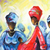 Frauen der Substanz‘. - Signiertes expressionistisches Gemälde, das afrikanische Frauen darstellt