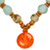 Recycled glass and wood beaded pendant necklace, 'Eco Anonyam' - Beaded Pendant Necklace with Recycled Glass and Wood (image 2c) thumbail