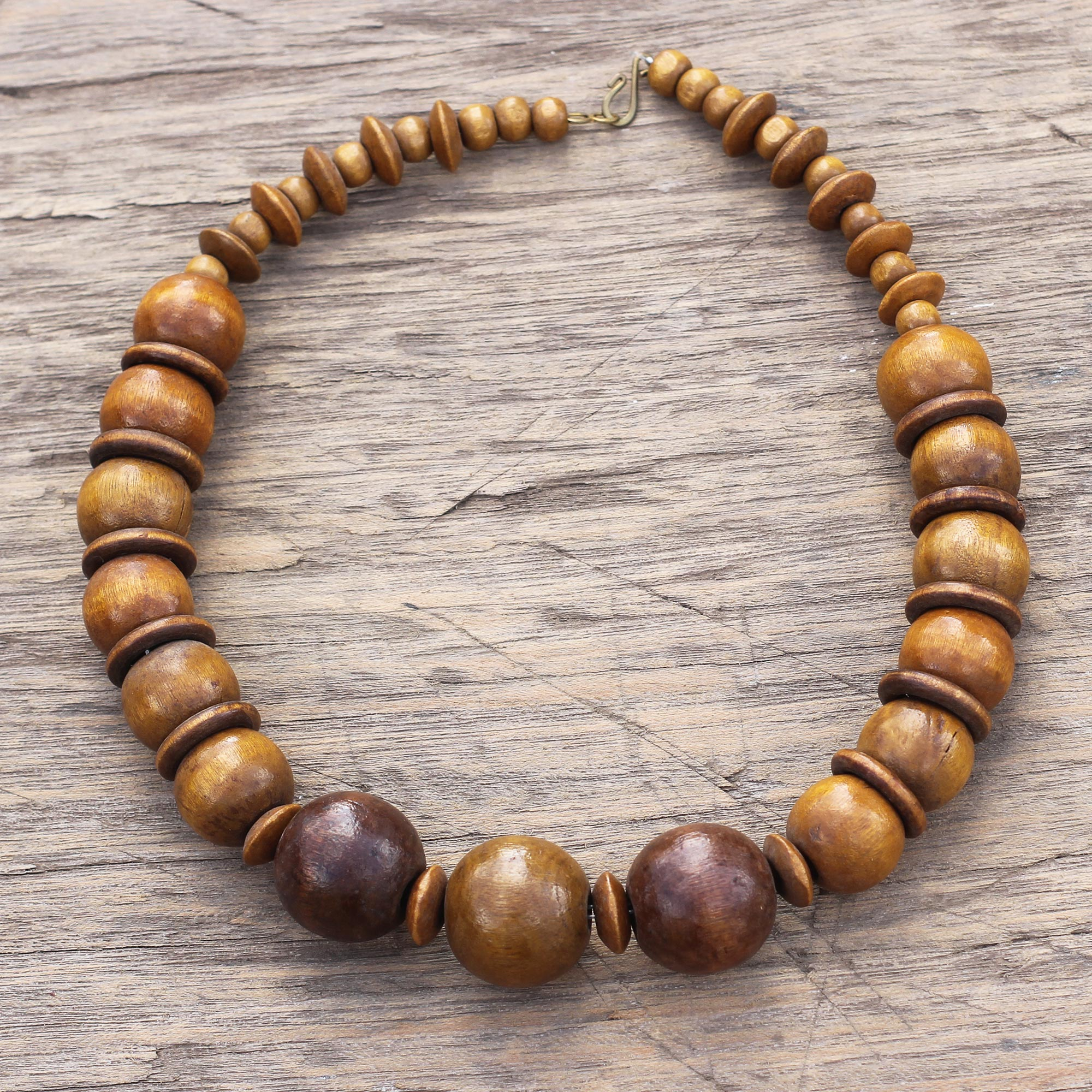 buy one and only handcrafted designer Wooden Beads Necklace-tuongthan.vn