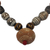 Halskette mit Anhänger aus Tigerauge und Keramikperlen - Halskette mit Anhänger aus Tigerauge und Keramikperlen aus Ghana