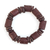 Recycled glass beaded stretch bracelet, 'Nhyira Beauty' - Mahogany Brown Recycled Glass Beaded Stretch Bracelet