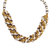 Torsade-Halskette aus recycelten Glasperlen - Goldfarbene und braune Torsade-Halskette aus recyceltem Glas