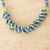 Recycled glass beaded torsade necklace, 'Blue and Green' - Blue and Green Recycled Glass Beaded Torsade Necklace