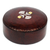 Leather decorative box, 'Beautiful Tarodit' - Brown Leather Decorative Box with Aluminum and Brass Accents