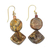 Soapstone dangle earrings, 'Earth Celebration' - Natural Soapstone Dangle Earrings from Ghana (image 2b) thumbail