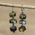 Soapstone beaded dangle earrings, 'Odo Nkonsonkonson' - Soapstone Disc and Bauxite Beaded Dangle Earrings from Ghana