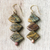 Soapstone beaded dangle earrings, 'Fascinating Delight' - Natural Soapstone and Bauxite Beaded Dangle Earrings (image 2) thumbail