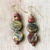 Soapstone and bauxite beaded dangle earrings, 'Oval Nature' - Oval Soapstone and Bauxite Beaded Dangle Earrings from Ghana thumbail