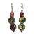 Soapstone and bauxite beaded dangle earrings, 'Oval Nature' - Oval Soapstone and Bauxite Beaded Dangle Earrings from Ghana thumbail