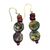 Soapstone and bauxite beaded dangle earrings, 'Oval Nature' - Oval Soapstone and Bauxite Beaded Dangle Earrings from Ghana (image 2b) thumbail