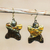 Soapstone dangle earrings, 'Jolly Nature' - X-Shapted Soapstone Dangle Earrings from Ghana