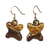 Soapstone dangle earrings, 'Jolly Nature' - X-Shapted Soapstone Dangle Earrings from Ghana