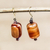 Agate beaded dangle earrings, 'Round Royal' - Red-Orange Agate Beaded Dangle Earrings from Ghana (image 2) thumbail