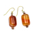 Agate beaded dangle earrings, 'Round Royal' - Red-Orange Agate Beaded Dangle Earrings from Ghana (image 2b) thumbail
