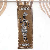 Cotton wall hanging, 'The Dance' - Cotton Wall Hanging of a Dancing Woman from Ghana