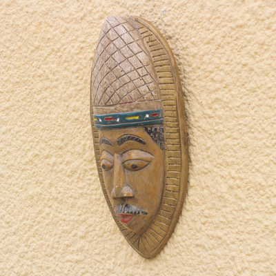 Afrikanische Holzmaske - Afrikanische Holzmaske mit Darstellung von Papst Bonifatius V. aus Ghana