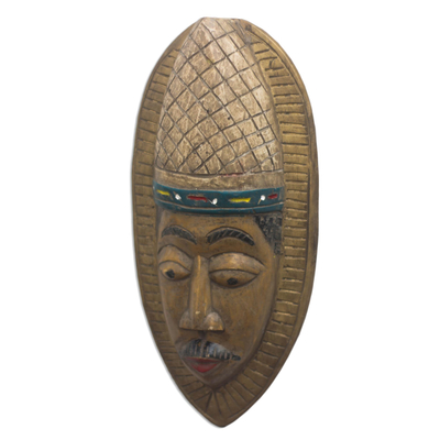 Afrikanische Holzmaske - Afrikanische Holzmaske mit Darstellung von Papst Bonifatius V. aus Ghana