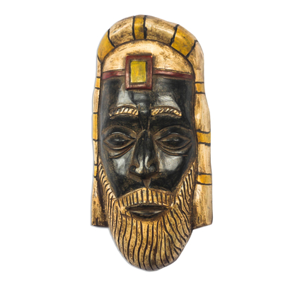 Máscara de madera africana - Máscara de madera africana de sacerdote romano de Ghana