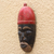 African wood mask, 'Igwe Crown' - African Wood Mask of a King with a Red Crown from Ghana (image 2b) thumbail
