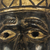 Máscara de madera africana - Máscara de madera africana rústica con cuernos de Ghana