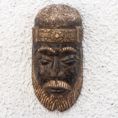 African wood mask, Bearded Nii Amugi